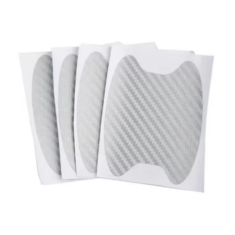 4Pcs Carbon Fiber Car Door Handle Scratch Protector Film