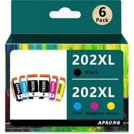 202XL Compatible with Epson 202 202XL Cartridges Multipack, for Expression Premium XP-6100 XP-6000 XP-6005 XP-6105 (Pack of 6)