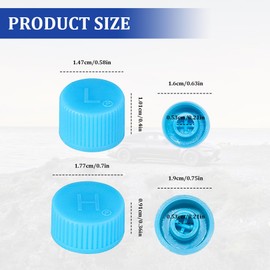 Lyxheth 4PCS Replacement Valve Caps for Car Air Conditioning, AC Valve Cap, Blue High and Low Pressure Caps, Auto AC System Valve Dust Cover Car Accessories for Air Service Charging Port Cap (4PCS)