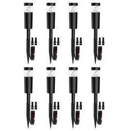 DOREIO 5W Low Voltage Landscape Pathway Lights with Connectors 12V Outdoor Landscape Lighting LED Bollard Path Lights Wired IP65 Waterproof Warm White Walkway Lights for Garden Yard Lawn (8Pack)