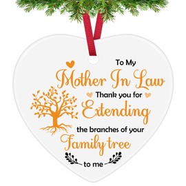 Christmas Ornament for Mother in Law Appreciation Gifts Wedding Gifts for Mother in Law from Bride Mother-in-Law Gifts from Daughter-in-Law Ceramic Ornament for Bonus Mom Mother's Day Birthday Gifts