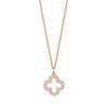 Philip Jones Rose Gold Plated Clover Necklace Created with Zircondia®