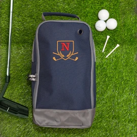 Always Looking Good Golf Shoe Bag with Monogrammed Embroidery Initial Letter Custom Embroidered Golf Boot Bag - Golf Gifts for Men (Navy, N)
