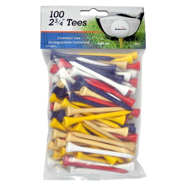 Intech 2 3/4" Golf Tees 100 Pack (Multi-Color)