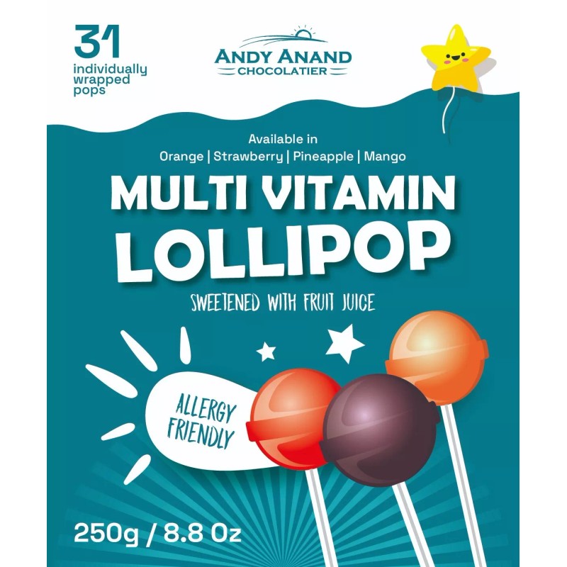 Andy Anand Low-Calorie Lollipops with Multi Vitamins fruit flavored 31