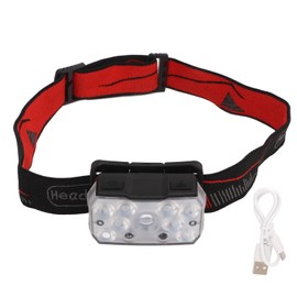 LED Head Light Fixed Focus Sensor Super Bright IPX4 Waterproof Rechargeable Headlamp with Red White Light for Outdoor