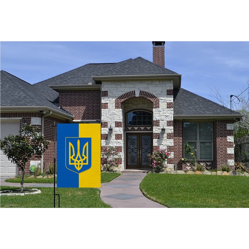 ANCONINE Double Sided Ukraine Garden Flag Flag 12x18 Inch Ukrainian
