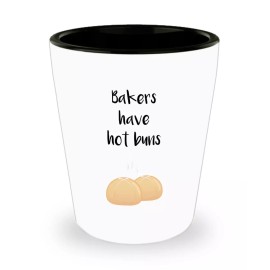 SpreadPassion Baking Pun Shot Glasses - Bakers Have Hot Buns - Novelty Birthday Christmas...