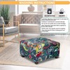 TOPHMDECOR Large Ottoman Cover Square Slipcovers Printed,Stretch Footrest Stool Cover
