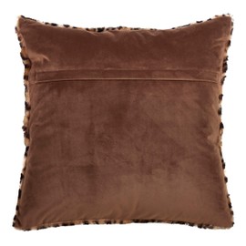 SARO LIFESTYLE Cheetah Print Faux Fur Throw Pillow, 18" Down Filled, Brown