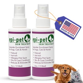 Epi-Pet Veterinary Formulated Dog Hot Spot and Dog Itch Spray, Pet Skin Treatment Spray for Allergies, Deshedding and Redness, Use it as Skin and Coat Conditioner 4 Fl Oz (Pack of 2), Lavender