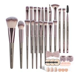 MAANGE 35 Pcs Brochas de Maquillaje Profesional Set de Herramientas Maquillaje Multifuncional Kabuki Sintético Rubor Polvo Base Juego de Brochas para 
