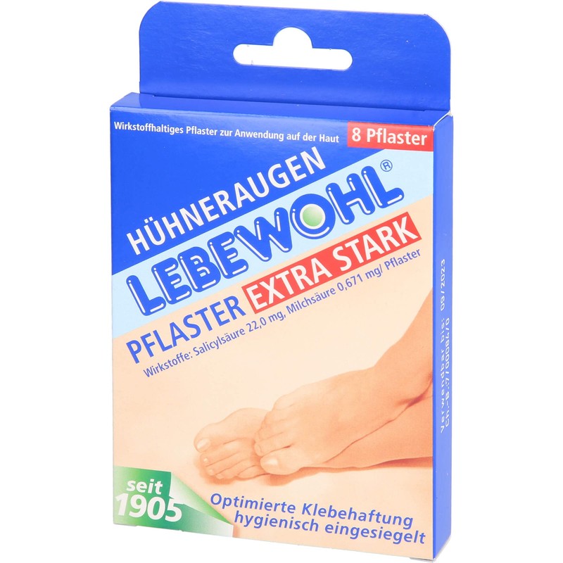 LEBEWOHL Corns Plasters Extra Strong Pack of 8