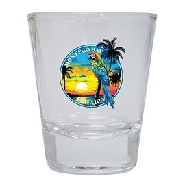 R and R Imports Montego Bay Jamaica Design A Souvenir 1.5 Ounce Shot Glass Round Clear Single