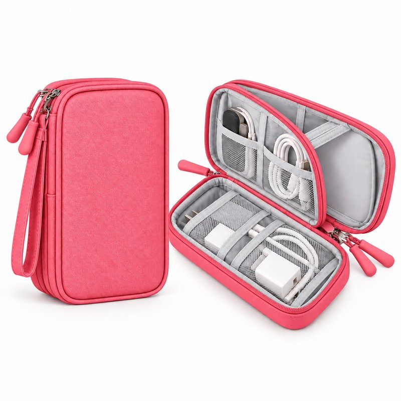 Travel Cable Organizer Bag for Electronics – Water-Resistant Oxford Storage