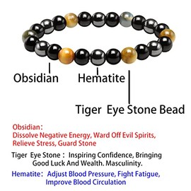 EUMENIDES Tigerauge Armband, Tigerauge und Obsidian Magnetarmband, QUALIT?T DER KLASSE A6/8/10MMSonnenschein, Selbstbewusstsein, Angstl?sen (Goldenes Tigerauge-Armband(KLASSE A)8MM,7,48 Zoll)