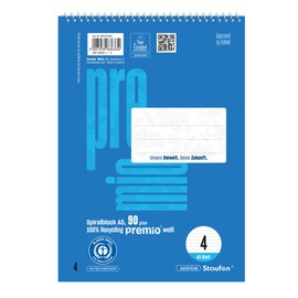 Staufen Premio Spiral Notepad - 5 Pads 40 Sheets Each Ruling 4 DIN A5 90 g/m² Lined 9 mm