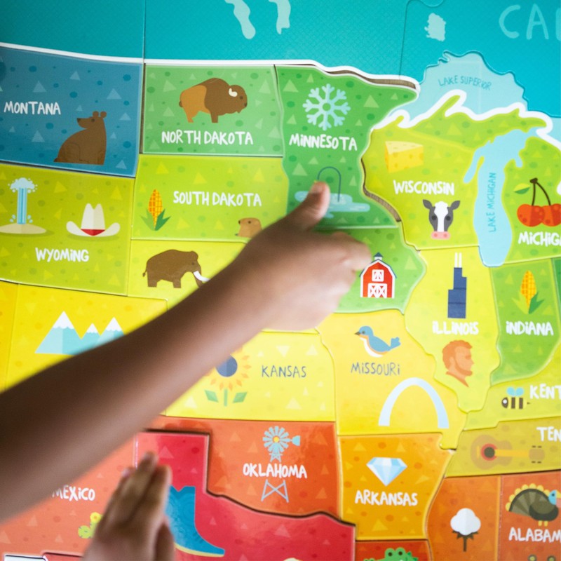 Chuckle & Roar - USA Map Floor Puzzle for Kids
