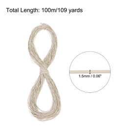 PATIKIL 109 Yards Elastic Cord Heavy Stretch String Rope 1/16"(1.5mm) Beige for Crafting DIY Sewing Hook Straps Camping Tie Down Strap