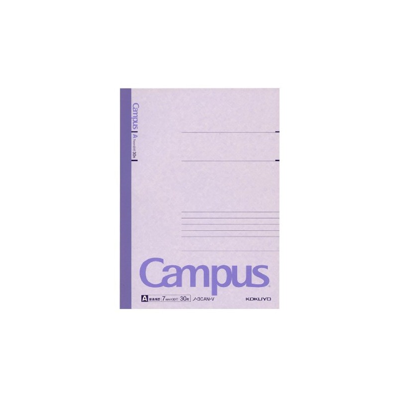 Kokuyo No-3CAN-V Campus Notebook, B5, A Ruled, 30 Sheets, Purple