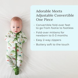 Posh Peanut Convertible Baby Sleepers - Footless Baby Pajamas with 2 Way Zipper for Easy Diaper Changes (18-24 Months) Sharks