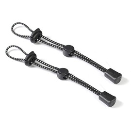 luzen 2Pcs Black Backpack Hiking Pole Ropes Adjustable Elastic Rope Lanyard Fixing Buckle Holder for Outdoor Hiking Walking Trekking Climbing Stick Pole Carry Tie Cord