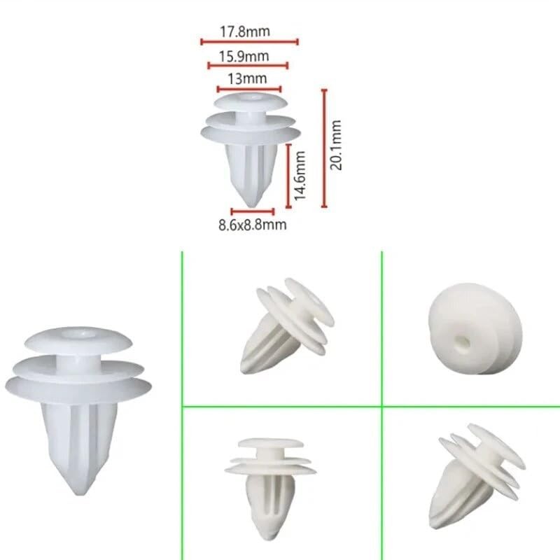 [50 Pieces] 90467-10161 Compatible with Toyota Trim Clip, 0.3 inch