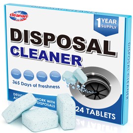 Foaming Garbage Disposal Cleaner and Deodorizer Tablets-24 Pack Food Disposal Cleaner, Quickly Eliminates Odors, XL Powerful Foaming Action, Refreshing Lemon Scent, Natural Ingredients, 1 Year Supply