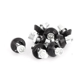 8 Pcs Car Auto Aluminum License Plate Bolt Screws Black 1996-2023