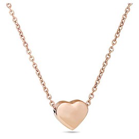 MiiFort Minimalist Dainty Love Heart Necklaces for Women Daughters Mother Family Auntie Sisters Friends Birthday Simple Pendant Fashion Necklaces Rose-Gold