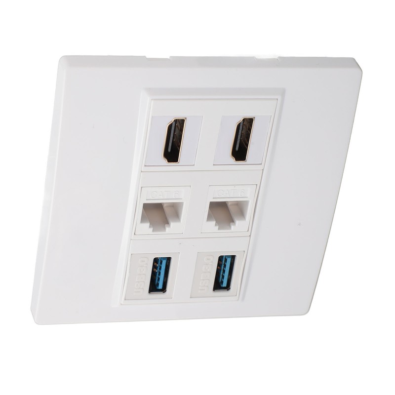 6 Port Multimedia Wall Plate 5Gbps 4K 60HZ HD Multimedia