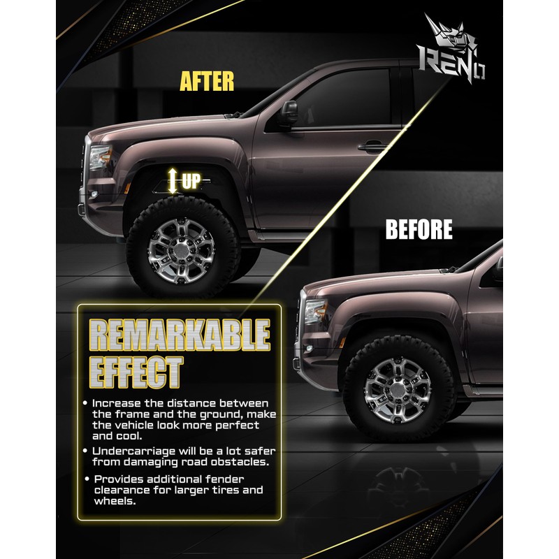 RENO 3.5" Front Leveling Kit, Upper+Lower Strut Lift Spacers Compatible