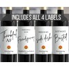 Friendsgiving Wine Bottle Label Stickers Set of 4 Funny Custom