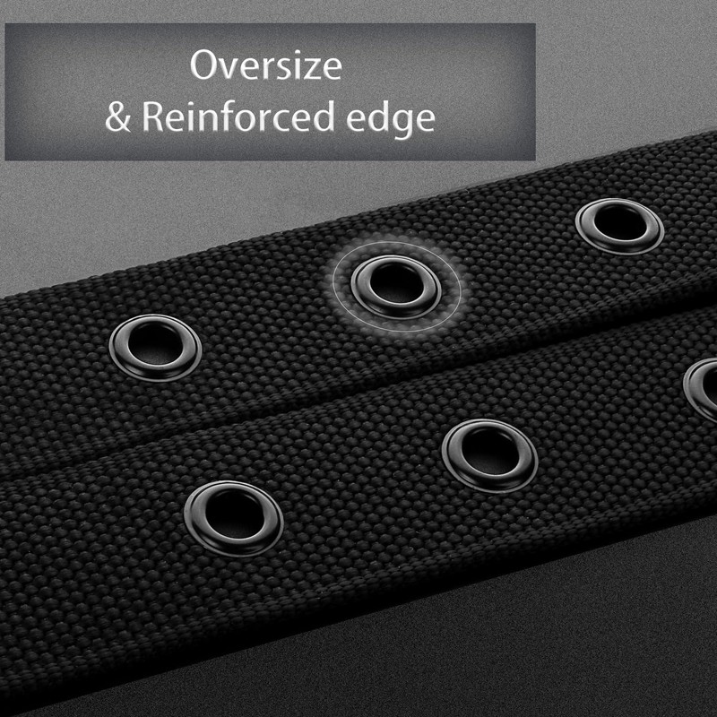 Awlyfm Mens Belt Black Casual Nylon Cloth Web Grommet Belts