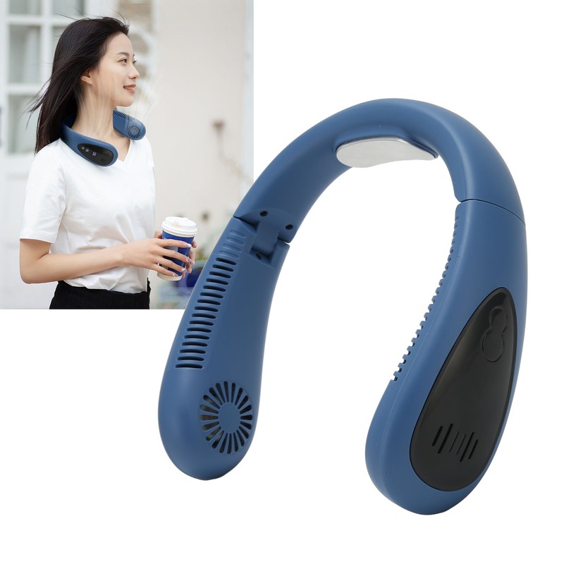 Bladeless Neck Fan USB Charging LED Digital Display 3 Speeds
