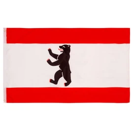 PHENO FLAGS Berlin Flag - Federal State Flag with Brass Eyelets - 90 x 150 cm - Weatherproof Flags for Flagpole - 100% Polyester