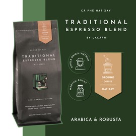 TRADITIONAL ESPRESSO BLEND - Vietnamese Pre-Ground Coffee (17.6 oz / 500g, Traditional Espresso Blend)