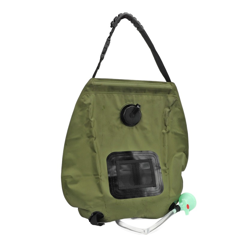 Green 20L Solar Heating Shower Bag Foldable PVC Folding Camping