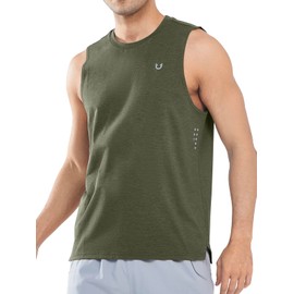 NORTHYARD Men's Workout Tank Tops Quick Dry Running Shirts Sleeveless Muscle Shirts Athletic Training Sports ArmyGreen M