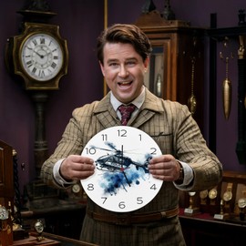 speecheese Police Helicopter Wall Clock Aluminium Police Use Aircraft for Safety Flying with Aviation Rescue Ideal for Fans of Police Helicopters