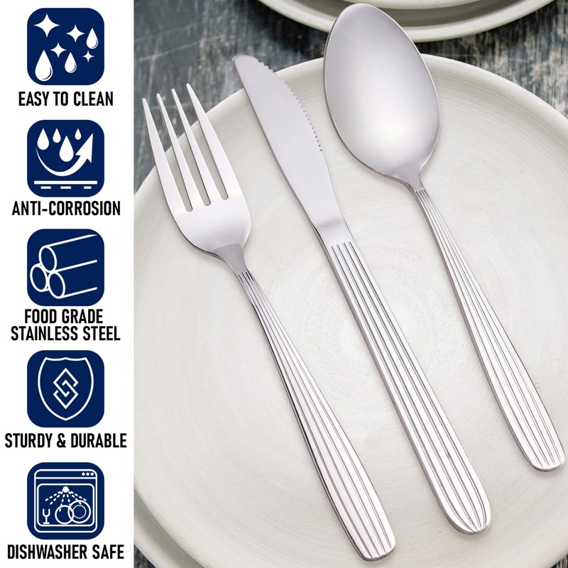 Dinner Forks, Spoons & Dinner knives Set, Food Grade Stainless