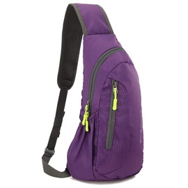 Gisdanchz Small Gym Bag Sport Sling Backpack, Waterproof Lightweight Sports Chest Bag One Strap Shoulder Bags for Men Women Personal Pocket Small Gym Bag for Sport Sling Bags Small Rucksack, Purple