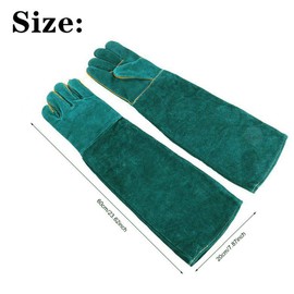 Animal Handling Anti-bite/Scratch Durable Gloves,Breathable Canvas Lining for Dog Cat Bird Snake Parrot Lizard Wild Animals Protection Thickened Gloves (green)