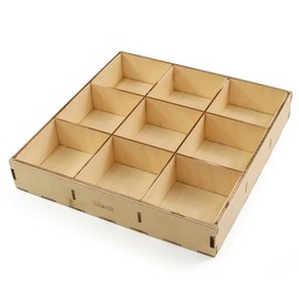 Ulanik Montessori Sorting Tray, Montessori Toy from 3 Years, Wooden Sorting Tray, Educational Toy for Preschool, Colour Sorting and Counting - 9 Cells