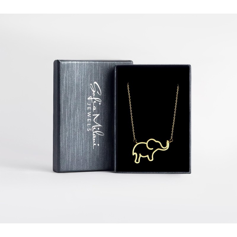 Sofia Milani - Women's Necklace 925 Silver Elephant Pendant, Gold,
