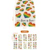 1 Heart Rainbow Tablecloth, 10 Rainbow Face Stickers, Pride Party