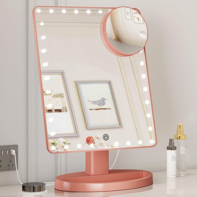 FUNTOUCH Large Lighted Makeup Mirror with Lights, Light Up Mirror