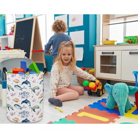 DDBASKET Kids Laundry Basket Sea Hamper for Nursery Boy and Girl Ocean Hamper Cute Kids Toys Storage Bin Organizer Room Decor for Home(Ocean)