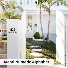Ya_chtttwo Metal House Numbers,4" Black Metal Modern Door Garden Mailbox Apartments Outside Farm Decorative Letters House Numbers with Nail Kit Visibility Signage(Black-8)