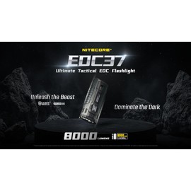 Nitecore EDC37 EDC37 Ultimate EDC Flashlight: Double The Power – 8,000 Lumens x 8000mAh w/Eco-Sensa USB-C Charging Cable